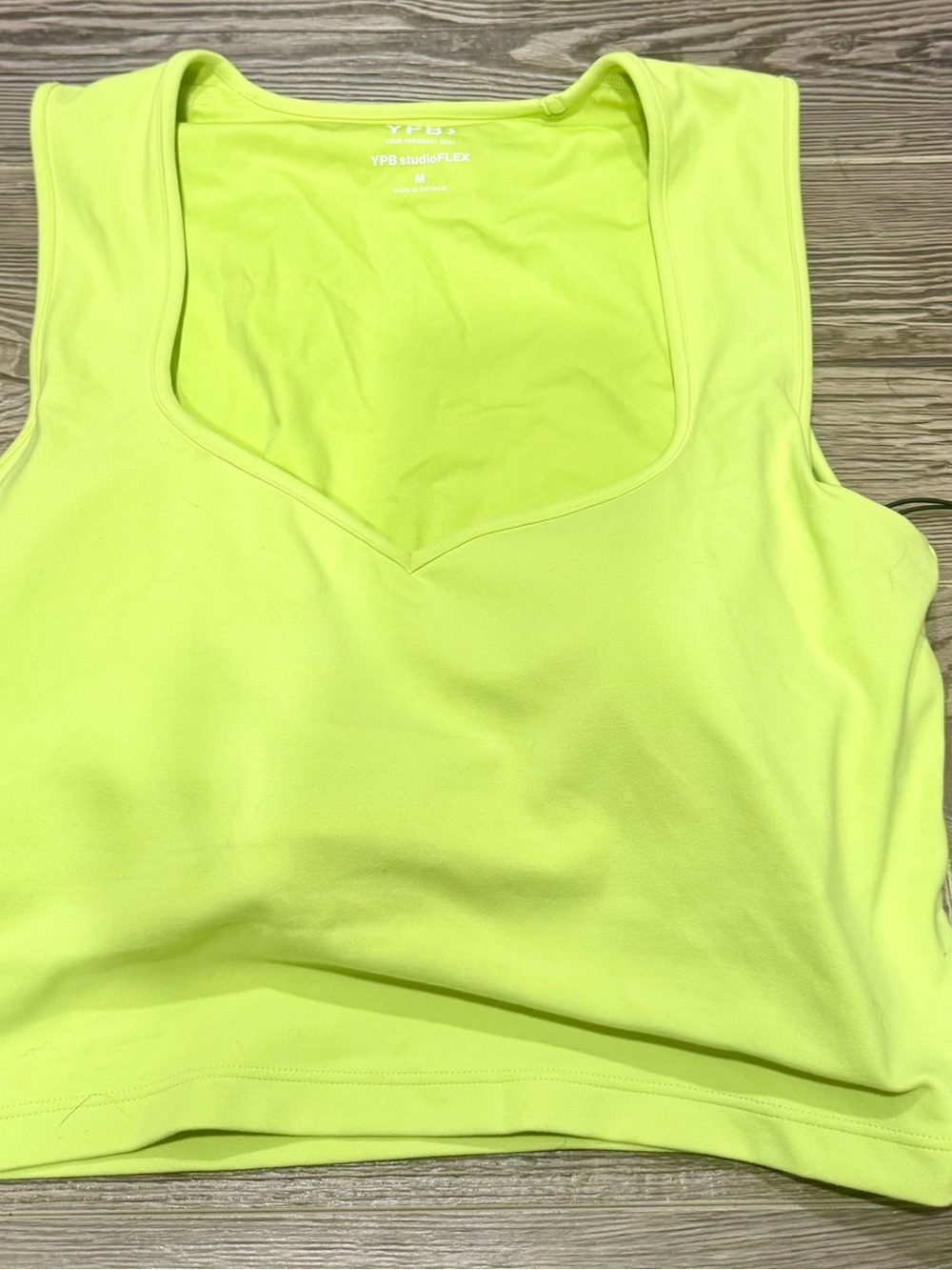 YPB Neon Yellow Crop Tank Top
